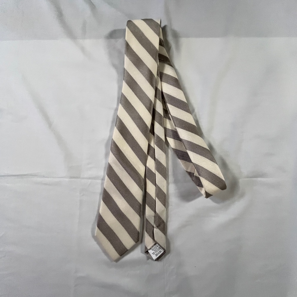 Goodfellow & Co Cream and Brown Striped Tie